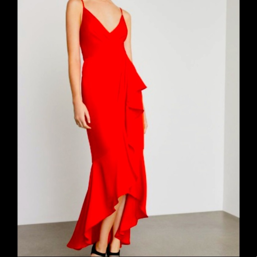 COPY - BCBGMaxAzria Faux Wrap Maxi Dress Red Size 14